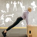 Ver imagem 3 de Kit 11 Adesivos de Parede Academia Crossfit Silhueta Homem Mulher Kanto Store Adesivo de Parede Logo