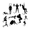 Kit 11 Adesivos de Parede Academia Crossfit Silhueta Homem Mulher Kanto Store Adesivo de Parede Logo - 2