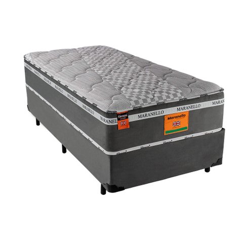 Cama Box com Colchão Solteiro Molas Ensacadas Maranello Firme Fortezza 88x188