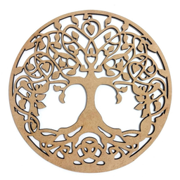 Mandala Arvore Vida - Mdf - Cru - Enfeite Decortivo - 20cm - 2