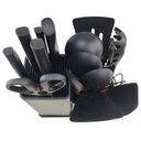 Ver imagem 7 de Jogo de Cozinha Luxo 19 Peças Colher Tesoura Concha Pegador Talheres Acessorios Utensilios Suporte A