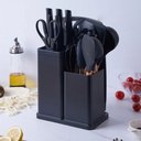 Ver imagem 4 de Jogo de Cozinha Luxo 19 Peças Colher Tesoura Concha Pegador Talheres Acessorios Utensilios Suporte A