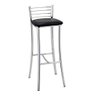 Banqueta Cromada Alta Assento Preto - 1