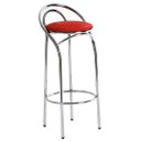 Ver imagem 1 de Banqueta Cromada Alta Assento Vermelho