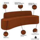 Ver imagem 2 de Sofá 4 Lugares para Sala de Estar Living 230cm Koane D06 Veludo Laranja - Mpozenato