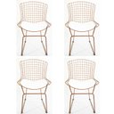 Ver imagem 1 de Kit 4 Cadeiras para cozinha Bertoia Cobre Assento Branco - Direto de Fábrica