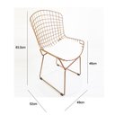 Ver imagem 6 de Kit 4 Cadeiras para cozinha Bertoia Cobre Assento Branco - Direto de Fábrica