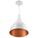 Ver imagem 1 de Lustre Pendente Gota Média Alumínio 30cm Branco/Cobre