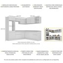 Ver imagem 4 de Armário de Cozinha Completa de Canto com Rodapé Veneza Multimóveis MP2080.891 Branco