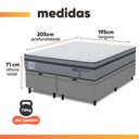 Ver imagem 7 de Cama Box Baú King Probel Molas Ensacadas Euro In 193x203x71cm Guarda Costas Stone Branco/Cinza