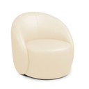 Ver imagem 5 de Poltrona Decorativa Orgânica Giratória Kit 2 Lua Sintético Pu Bege D03 - D’Rossi