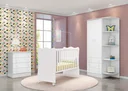 Ver imagem 1 de Quarto para Bebê Completo 3 Peças Guarda-Roupa, Cômoda e Berço Doce Sonho Branco