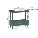 Ver imagem 5 de Bancada Aparador para Banheiro com Cuba 1 Gaveta Dália 3063 Linz Móveis - Verde Musgo/imbuia Glazer