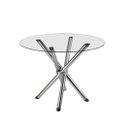 Ver imagem 2 de Kit 4 Cadeiras Cozinha Plástico Cromada e Mesa Cromada com Vidro