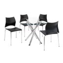 Ver imagem 1 de Kit 4 Cadeiras Cozinha Plástico Cromada e Mesa Cromada com Vidro