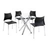 Kit 4 Cadeiras Cozinha Plástico Cromada e Mesa Cromada com Vidro - 1
