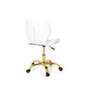 Ver imagem 4 de Cadeira Office Eiffel Slim Base Giratória Branca - Dourada