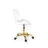 Cadeira Office Eiffel Slim Base Giratória Branca - Dourada - 2