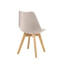 Ver imagem 3 de Kit 6 Cadeiras Saarinen Polipropileno Nude Base Wood Sala de Jantar Cozinha
