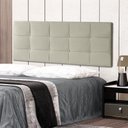 Ver imagem 1 de Cabeceira Painel Solteiro 0,90m Roma Suede Bege Sky Mobile