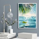 Ver imagem 2 de Quadro Decorativo Praia - Folha 24x18cm - com Vidro:moldura Preta