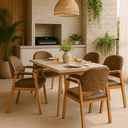 Ver imagem 1 de Kit 2 Cadeira de Jantar Arezzo Estofada Sala ou Área Gourmet Madeira Maciça:nobuck Marrom