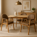 Ver imagem 2 de Kit 2 Cadeira de Jantar Arezzo Estofada Sala ou Área Gourmet Madeira Maciça:nobuck Marrom