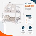 Ver imagem 4 de Beliche Casinha Dos Sonhos com Varanda 02 Gavetas e Kit Escorregador Madeira Maciça Branco Housin