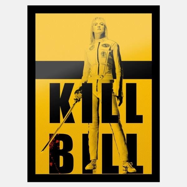 Quadro Kill Bill Uma Thurman Film by Quentin Tarantino | Com vidro fosco e moldura - A3 - 33x45cm - 1