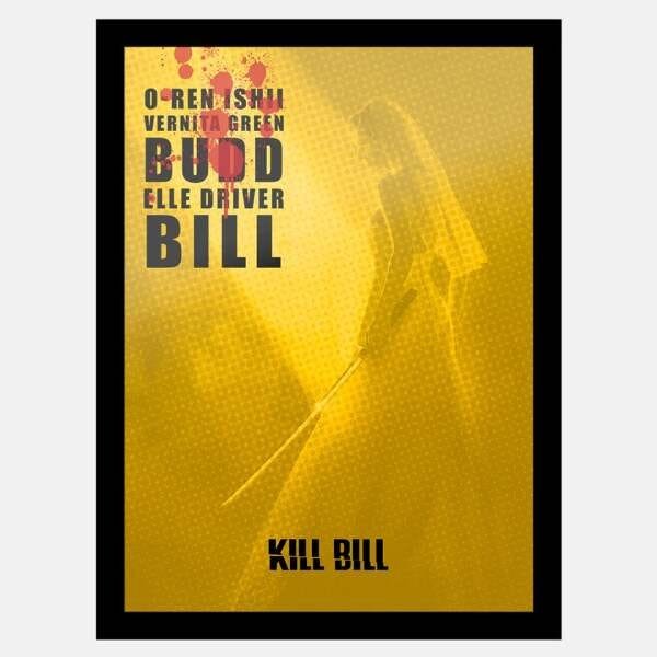 Quadro Kill Bill Lista Film by Quentin Tarantino | Com vidro fosco e moldura - A3 - 33x45cm - 1