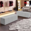 Ver imagem 6 de Puff Decorativo Living 160 Cm Roma W01 Linho Cinza - lyam