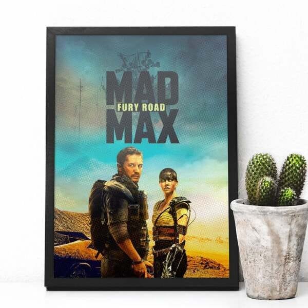 Quadro Mad Max Fury Road Estrada da fúria | Com vidro fosco e moldura - A3 - 33x45cm - 2