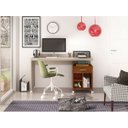 Ver imagem 2 de Mesa de Computador Escritorio com Rodinhas 1 Gaveta Slim Anto:Off White/Freijó