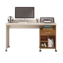 Ver imagem 1 de Mesa de Computador Escritorio com Rodinhas 1 Gaveta Slim Anto:Off White/Freijó