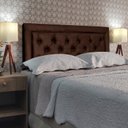 Ver imagem 1 de Cabeceira Solteiro 90 Cama Box Classic Luxor Marrom Suede com Pés Rbl