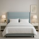 Ver imagem 1 de Cabeceira de Cama Box Diamond Casal King Size 195 cm Estofada Boucle Azul