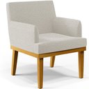 Ver imagem 2 de Kit 3 Poltronas Decorativas Sala De Estar Recepção Base Mel Beatriz W01 Bouclê Creme - Lyam Decor