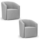 Ver imagem 1 de Kit 2 Poltronas Stella Max Suede Cinza Base Giratória - D'Rossi