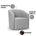 Ver imagem 7 de Kit 2 Poltronas Stella Max Suede Cinza Base Giratória - D'Rossi