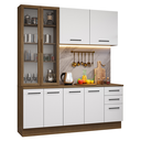 Ver imagem 5 de Armário de Cozinha Compacta 190cm com Cristaleira Agata Madesa Rustic Branco