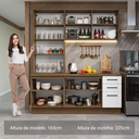 Ver imagem 7 de Armário de Cozinha Compacta 190cm com Cristaleira Agata Madesa Rustic Branco