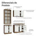 Ver mais imagens de Armário de Cozinha Compacta 190cm com Cristaleira Agata Madesa Rustic Branco