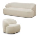 Ver imagem 1 de Conjunto Sala de Estar Decorativo Charlote 1 Sofá 180cm 2 Lugares 1 Poltrona Base Giratória em Aço C