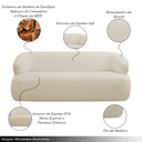 Ver imagem 4 de Conjunto Sala de Estar Decorativo Charlote 1 Sofá 180cm 2 Lugares 1 Poltrona Base Giratória em Aço C