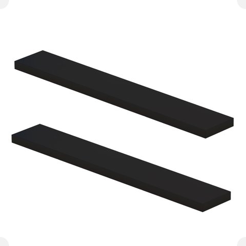 Kit 02 Prateleiras Suporte Embutido 90x14x3cm Preta Conceito