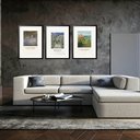 Ver imagem 1 de Kit 3 Quadros Grandes Monet Garden Collection 60x48cm:moldura Preta