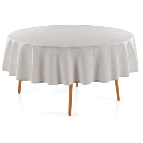 Toalha de Mesa Redonda 6 Lugares Sempre Limpa Amaris Branco Karsten