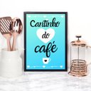 Ver imagem 1 de Quadro Cantinho Do Café Azul 24x18cm:Madeira branca