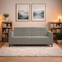 Ver imagem 1 de Sofá 3 Lugares Living Sala de Estar 180cm Bento em Aço Veludo K01 - D'rossi