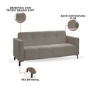 Ver imagem 3 de Sofá 3 Lugares Living Sala de Estar 180cm Bento em Aço Veludo K01 - D'rossi